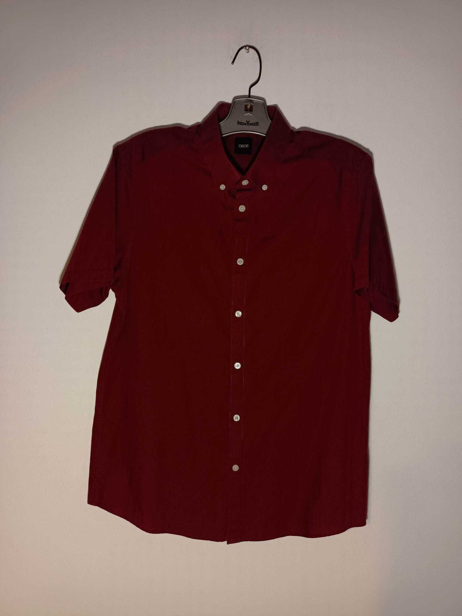 Czerwona Burgundowa koszula ciemna ASOS M