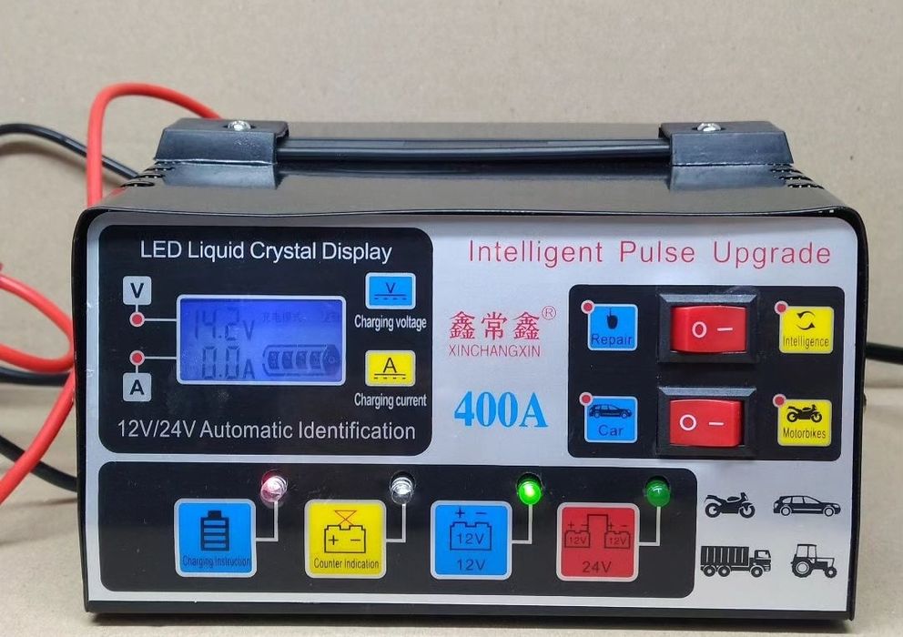Зарядное устройство АКБ МОТО/АВТО 12/24V 400А (импульсное)