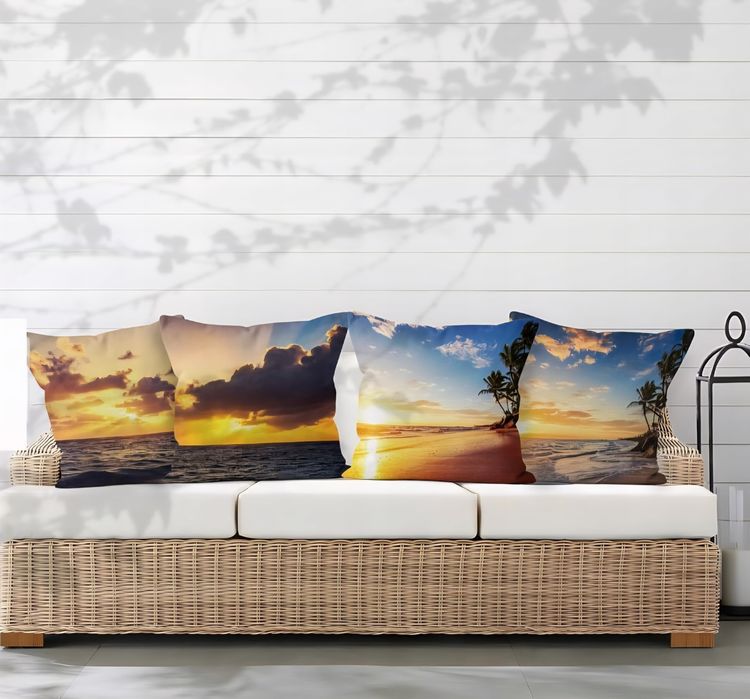 Poszewka na poduszkę Motyw plaża nadmorska Hawaje 45x45cm Zestaw 4szt