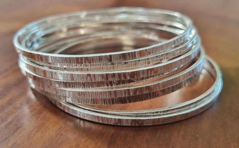 4 srebrne obręcze bransoletka 925