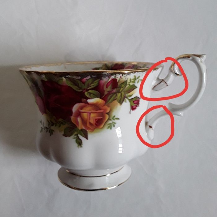 Chávena e pires Old Country Roses, Royal Albert, Bone China, England