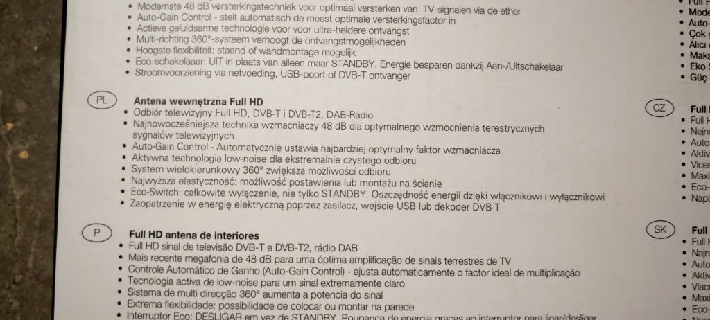 NOWA AntAntena pokojowa, wewnętrzna VIVANCO