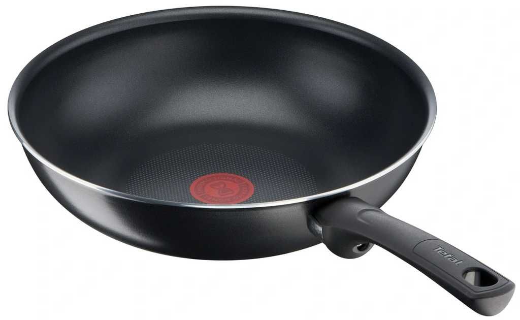 Duża głęboka patelnia Tefal 28 cm aluminiowa WOK