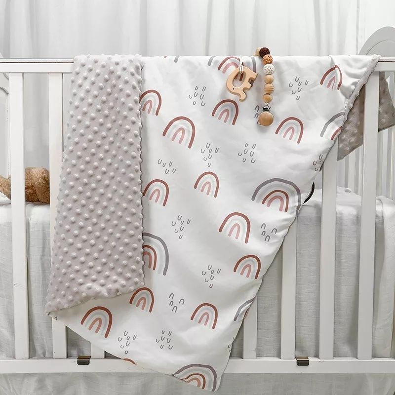 Детское супермягкое одеяло с райдужным принтом, конверт для новорождён
