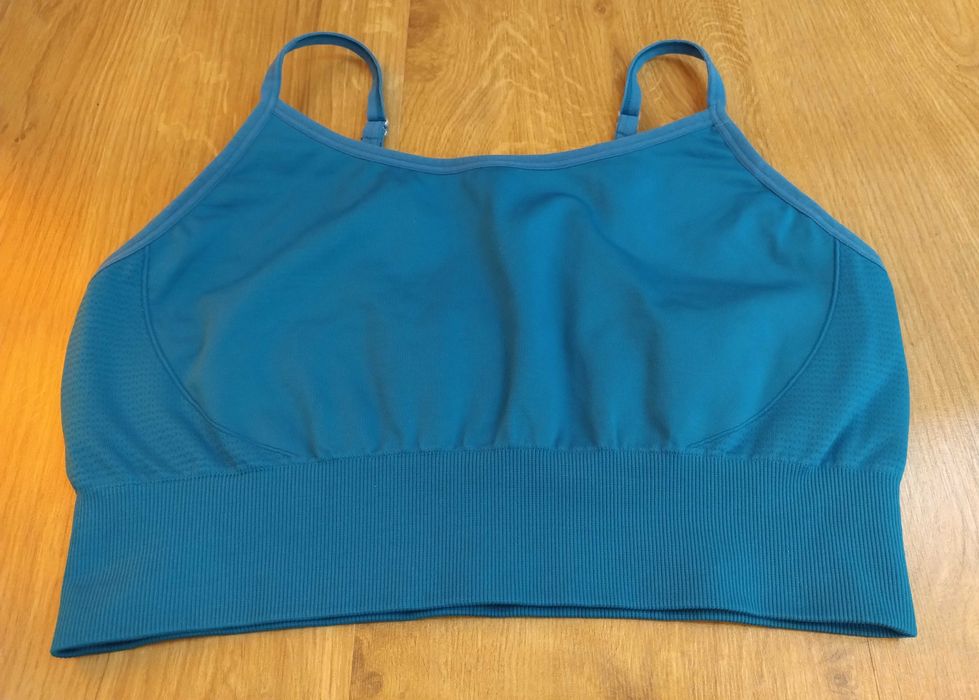 Nowy top, biustonosz sportowy bezszwowy, Oceanic-Morski, rozm. S/M.