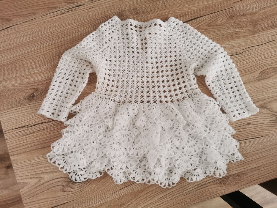 Komplet Sukienka na chrzest ręcznie robiona