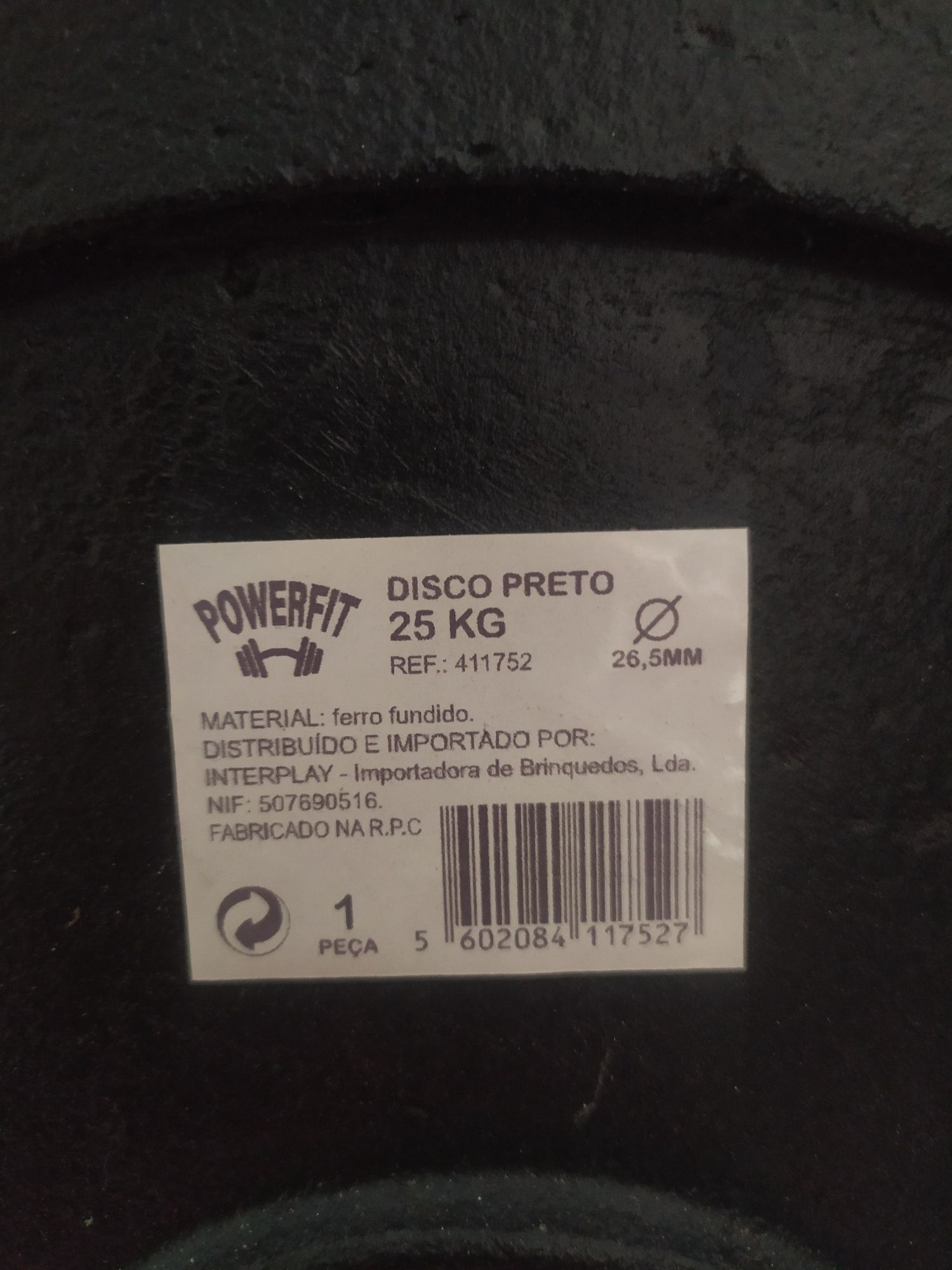 Discos musculação 25kg 26,5mm novos
