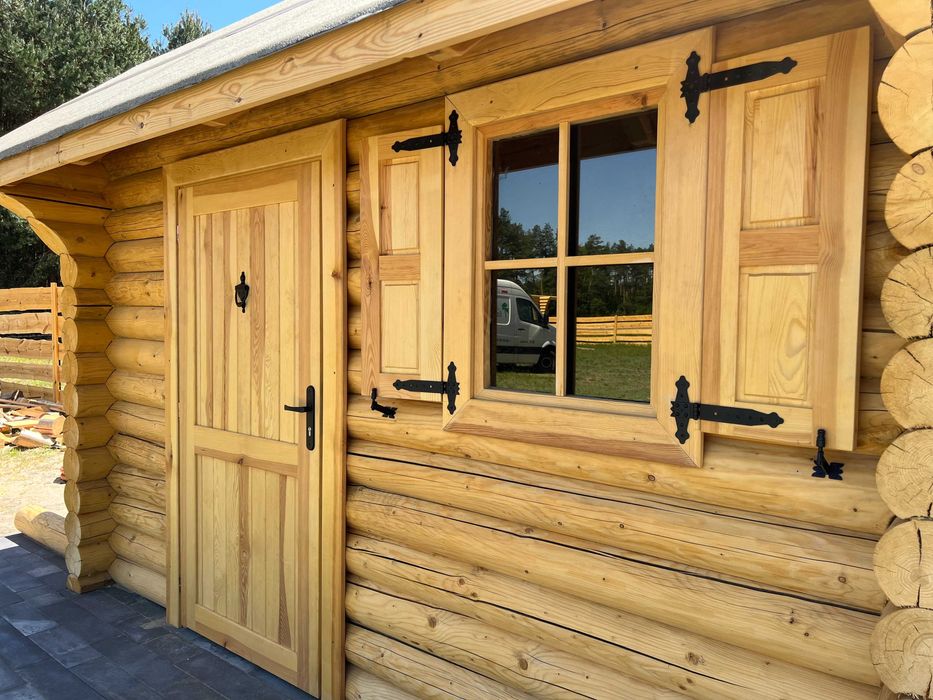 Komplet Okno z Okiennicą do domku Letniskowego 80x60 cm