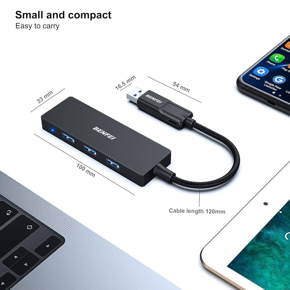 USB-хаб BENFEI USB 3.0, USB-C HUB, 2-в-1