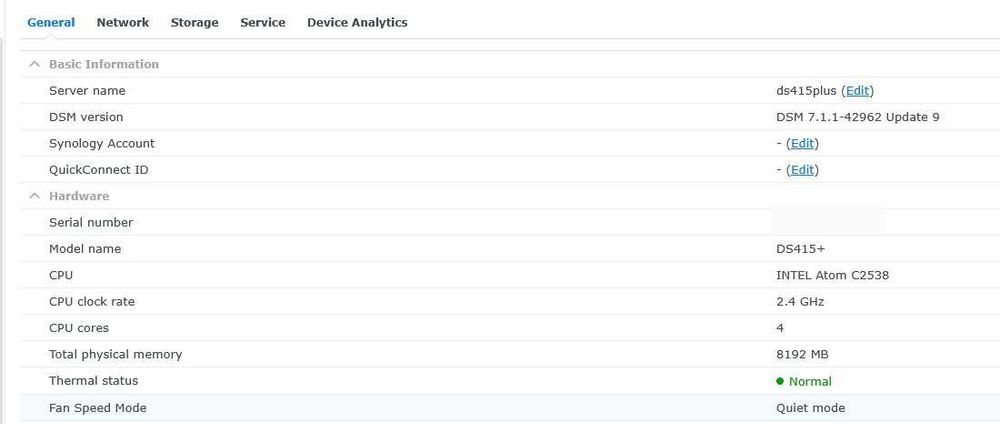 Synology NAS DS415+ 8GB RAM, 4x 4TB HDD