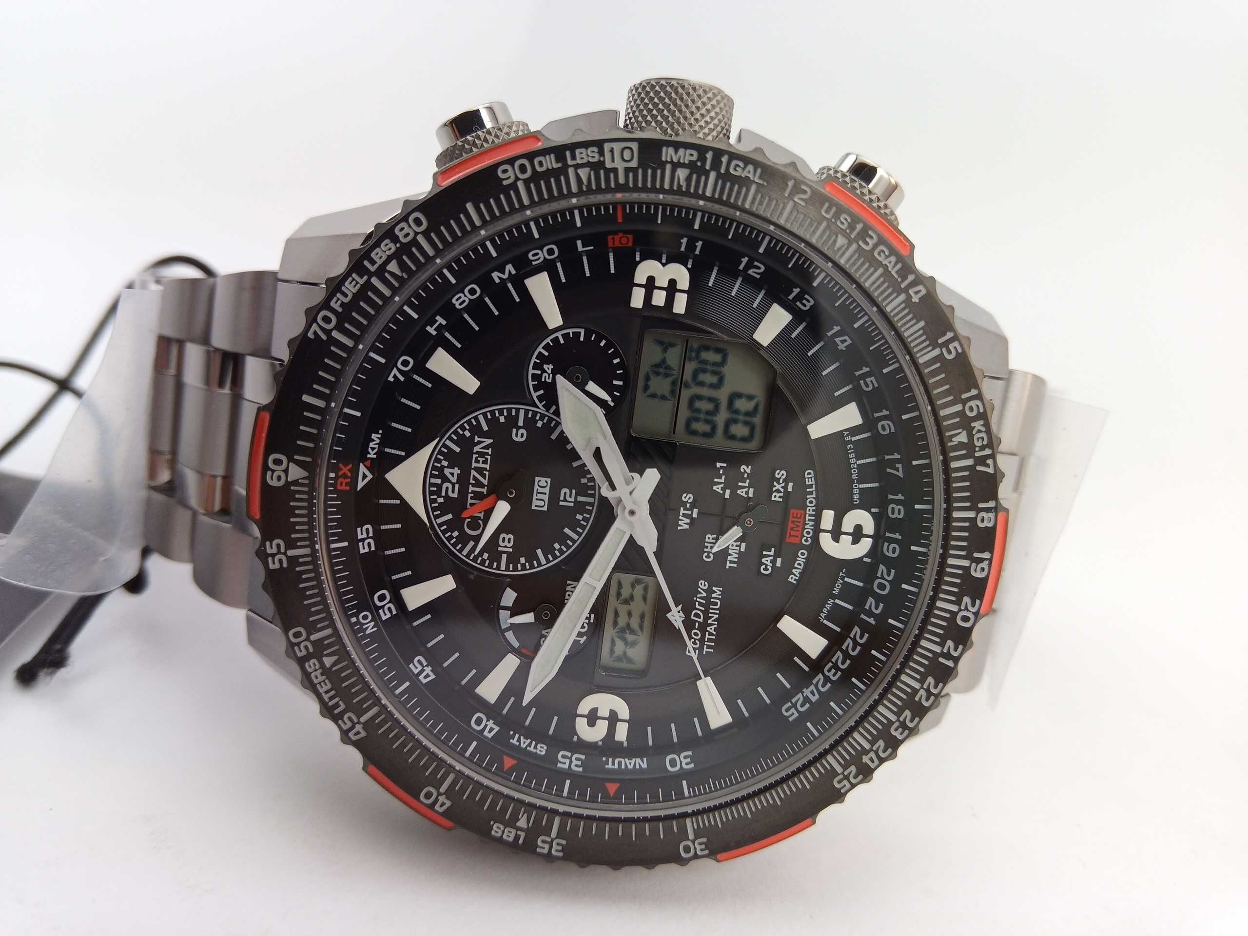 Титановые часы Citizen JY8108-53E радиоконтроль вечник сапфир подствет