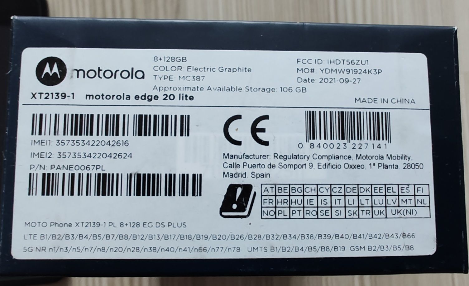 Telefon Motorola Edge 20 lite