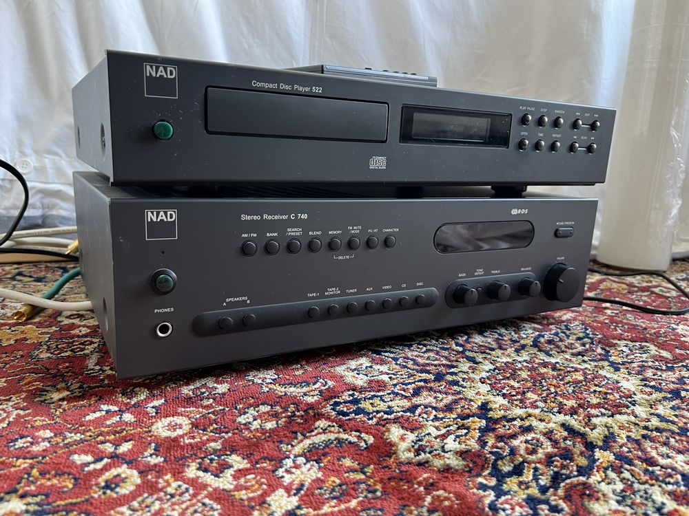 Wzmacniacz stereo nad c740 + cd nad 522 okazja + kable