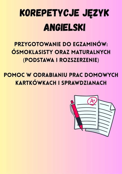 Korepetycje z języka angielskiego