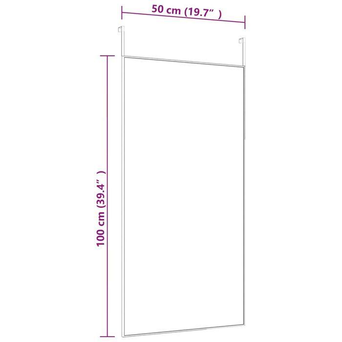 Vidaxl Lustro Na Drzwi, Czarne, 50X100 Cm, Szkło I Aluminium