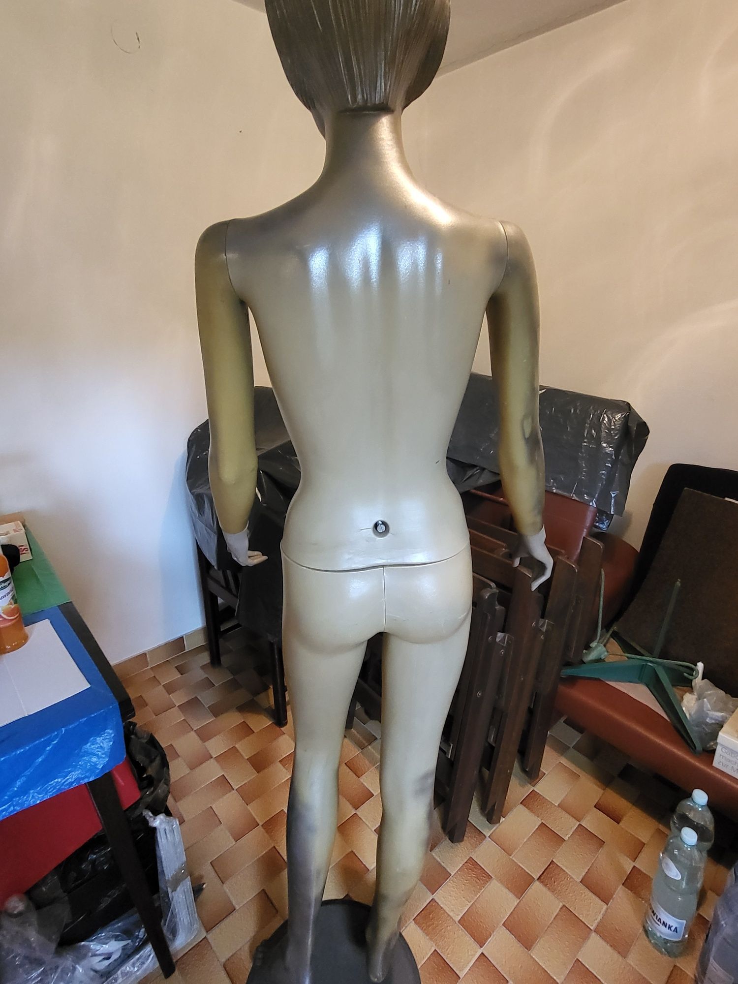 Manekin damski 2 szt, 180 cm, beżowy, metalizowany