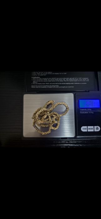 Złoty łańcuszek 585 – 25,11 g – 56 cm – splot królewski – pełny