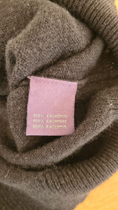 Sweter męski. 100% Kaszmir. Czarny. Rozmiar L / XL