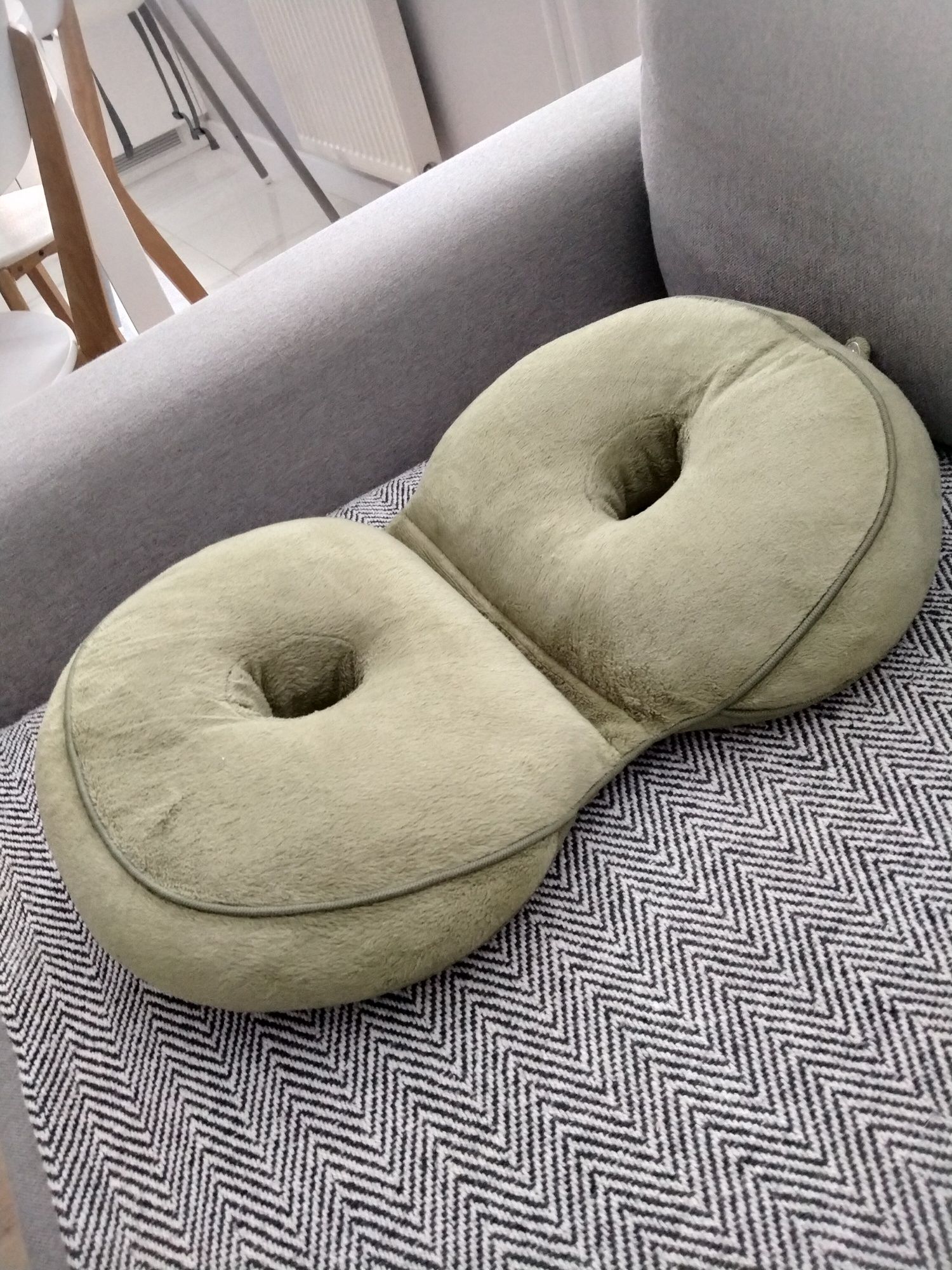 Zielona oliwkowa poduszka do siedzenia rozkładana