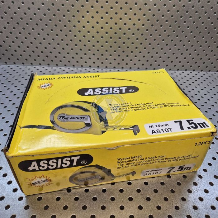 12 sztuk Miara zwijana 7,5m x 19mm GR.0,14mm taśma miernicza 7,5m