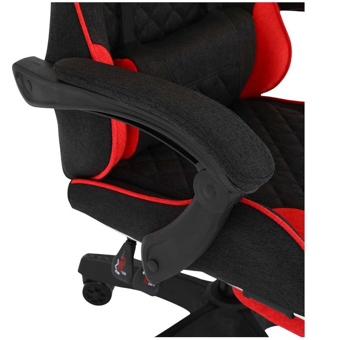 Fotel Gamingowy Infini Core Red - Oddychająca Tkanina, Podnóżek