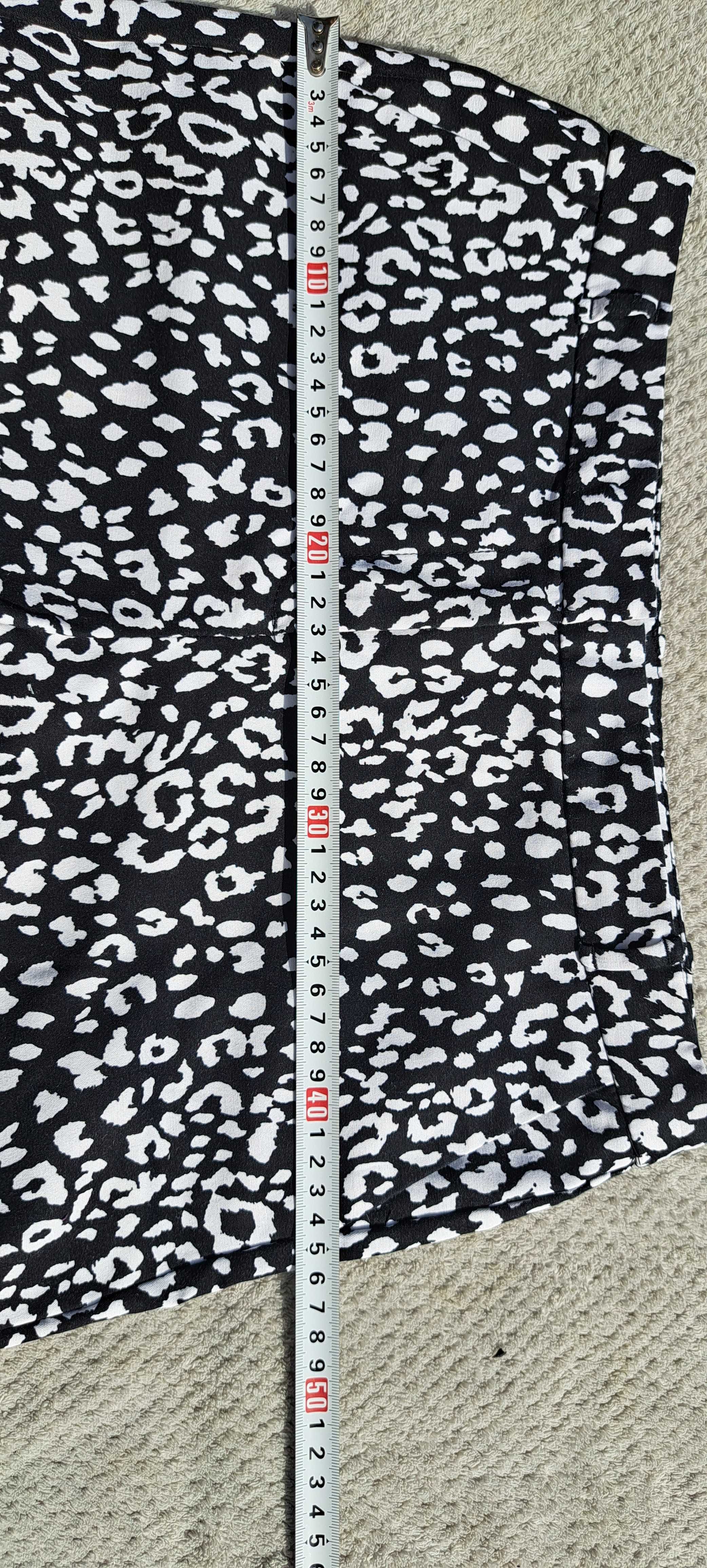 Spodnie damskie 38 Orsay czarno białe panterka eleganckie bawełna