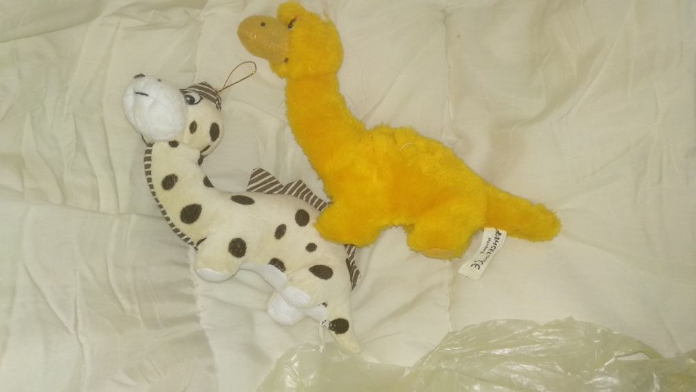 игрушка дракон динозавр мягкая белый и желтый цена за двух
