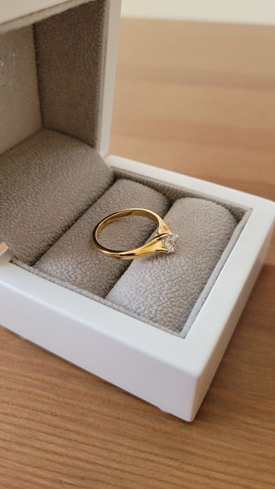 Złoty pierścionek zaręczynowy / SAVICKI  / rozmiar 11