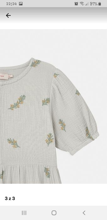 Sukienka Tiny Cottons oryginalan muślinowa miętową letnia vintage 122