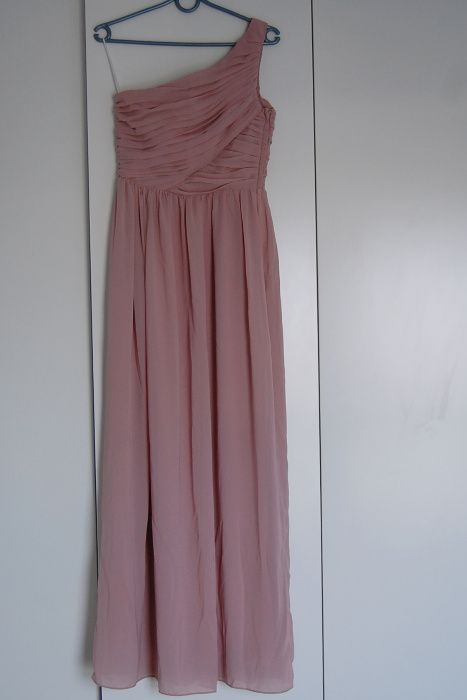 Sukienka maxi H&M 36/S /pudroworóżowa /ślub / wesele /poprawiny