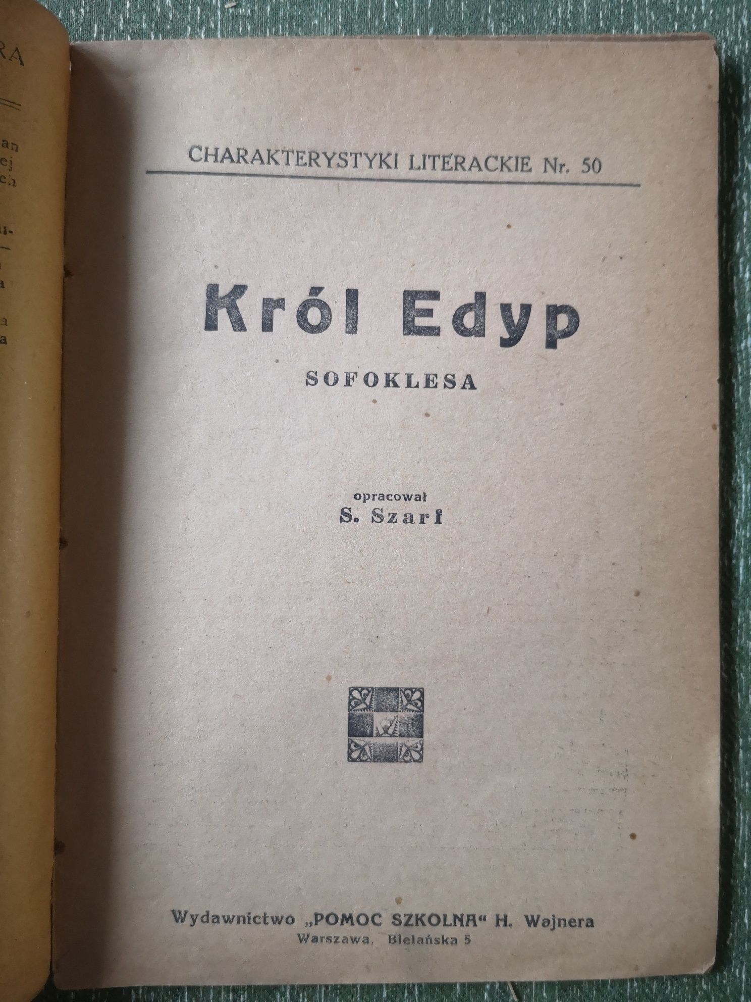 Król Edyp Sofoklesa S. Szarf