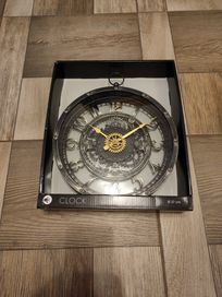Nowy czarny zegar ścienny retro 27 cm