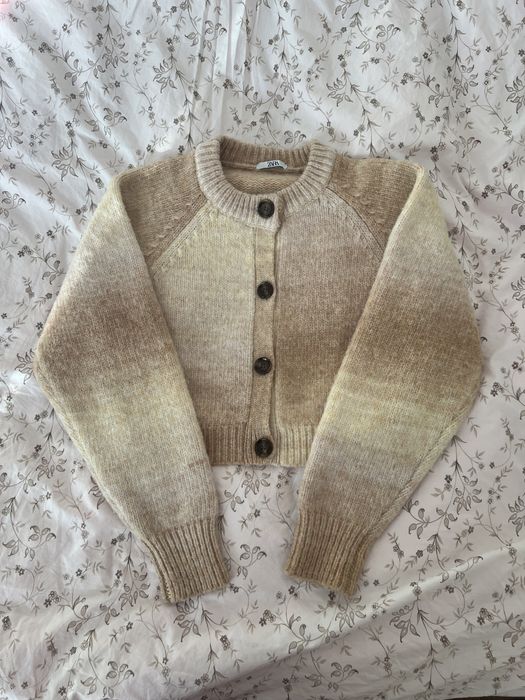 ZARA krótki kardigan sweter ombre pastelowy