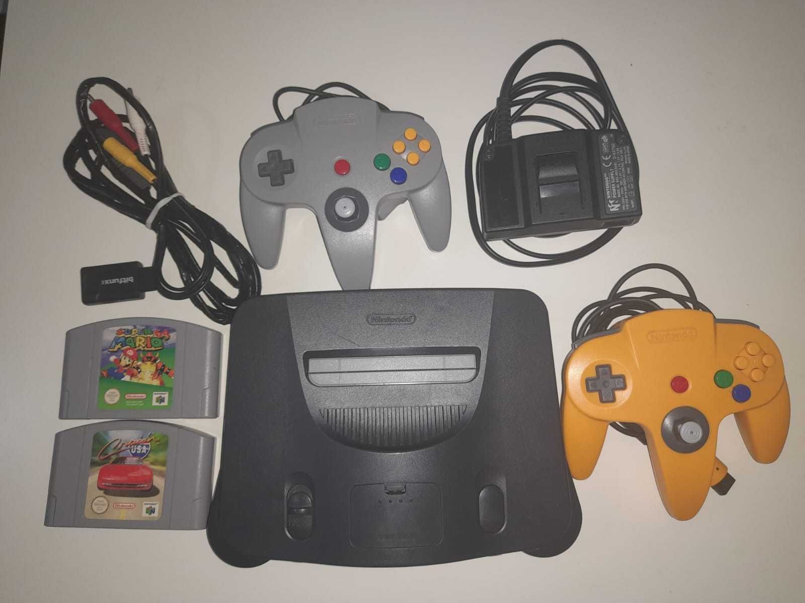 Nintendo 64 com 2 comandos, 2 jogos e Adaptador HDMI – Pronta a jogar