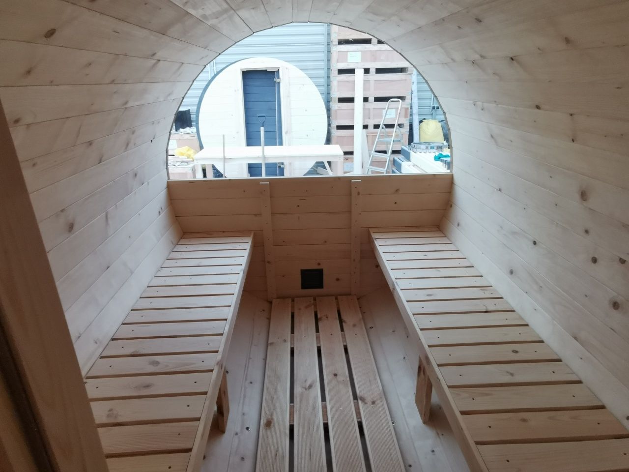 Sauna ogrodowa 4m x 2,2 m Cały komplet  Panorama  Raty