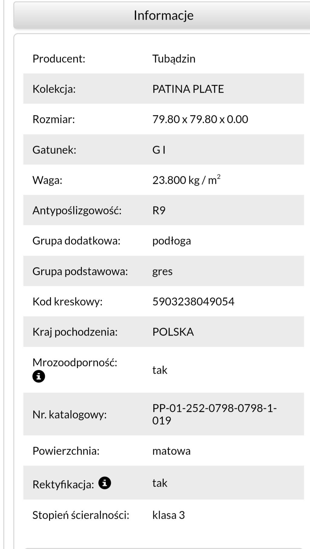 4 szt. Tubądzin PATINA PLATE BLUE Gres Rekt. MAT 79,8x79,8 GAT.1