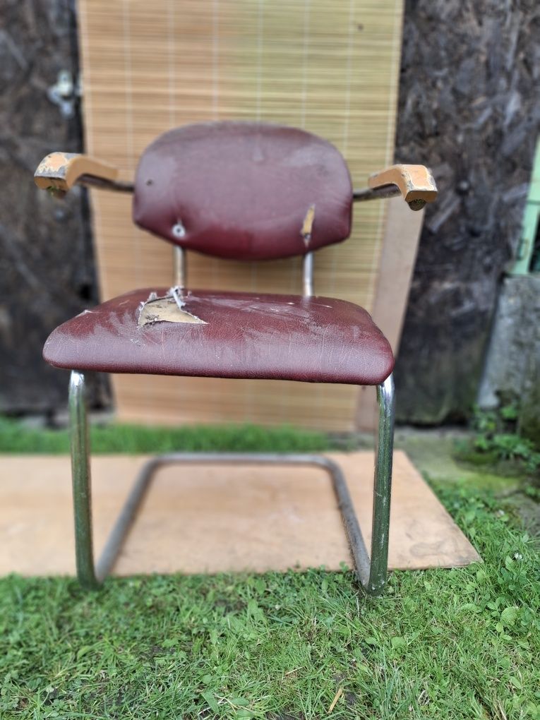 Krzesło biurowe chrom vintage