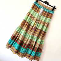 Spódnica Zara kolorowe wzory rozmiar XS bawełniana lekka styl hippie