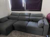 Sofa 3-osobowa z szezlongiem, Hillared antracyt