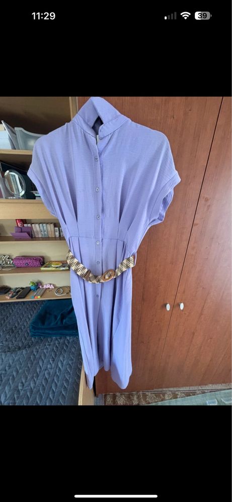 Vestido roxo com cinto