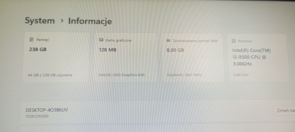 Zestaw komputerowy Lenovo M920S i5-9500, 256GB SSD z monitorem HP 22"