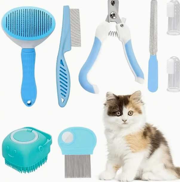 Conjunto para Gatos, Autolimpeza, Unhas e Pelo, Limpeza Dental