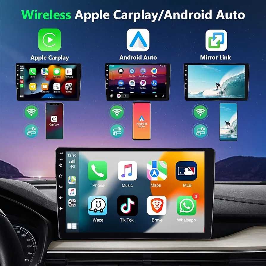 RADIO ANDROID NAWIGACJA 9 CALI Android 2-DIN (2+64GB) Apple CarPlay.