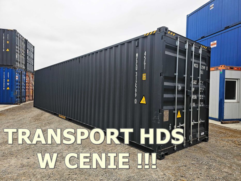 Kontener morski 40HC/12M/OW, NOWY 2025, magazynowy + transport hds