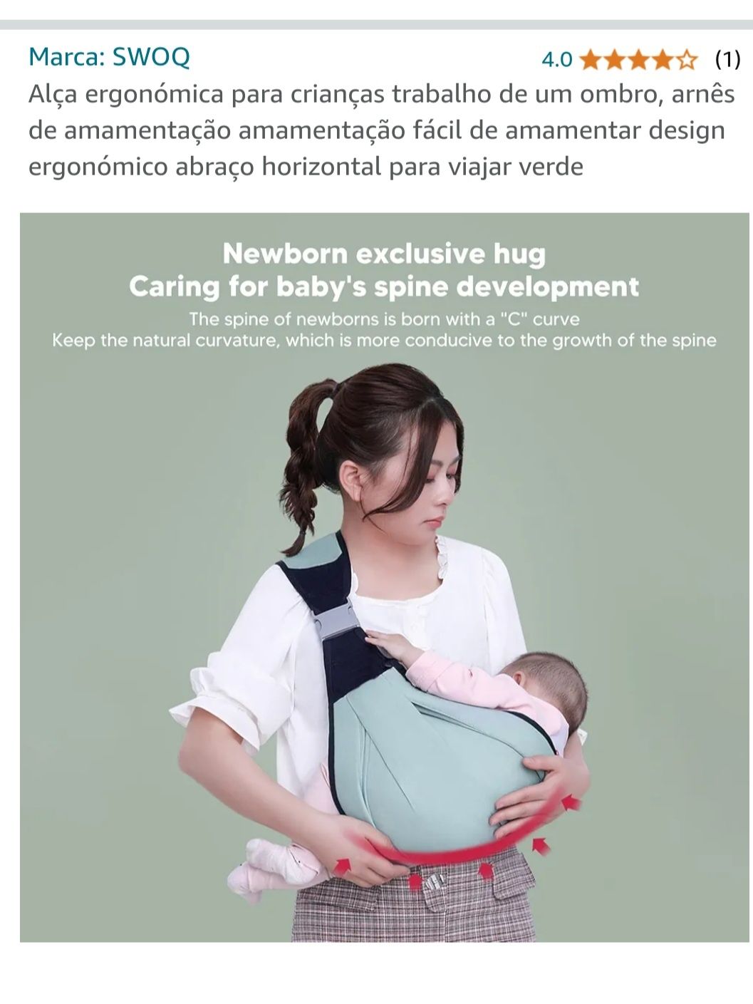 Alça ergonomica para transportar o bebé