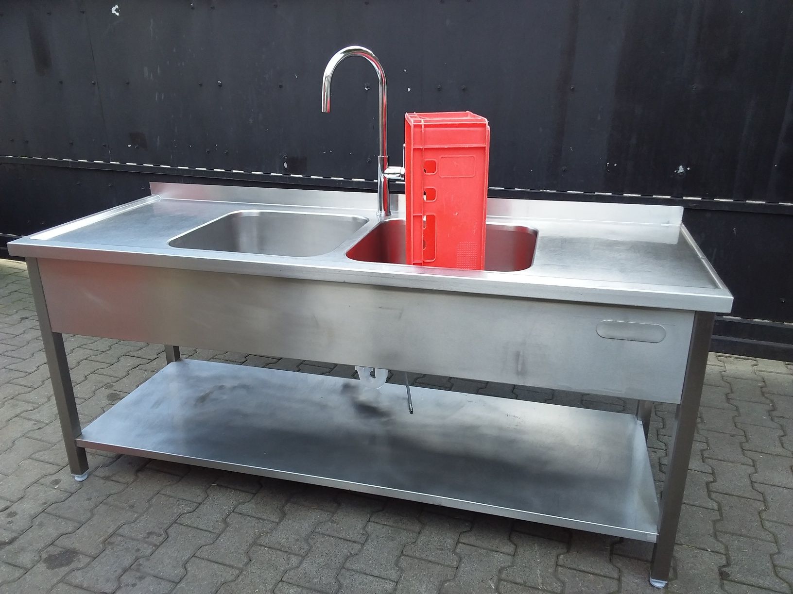 Zlew zlewozmywak basen 70x190cm stół ze zlewem gastronomiczny wysyłka