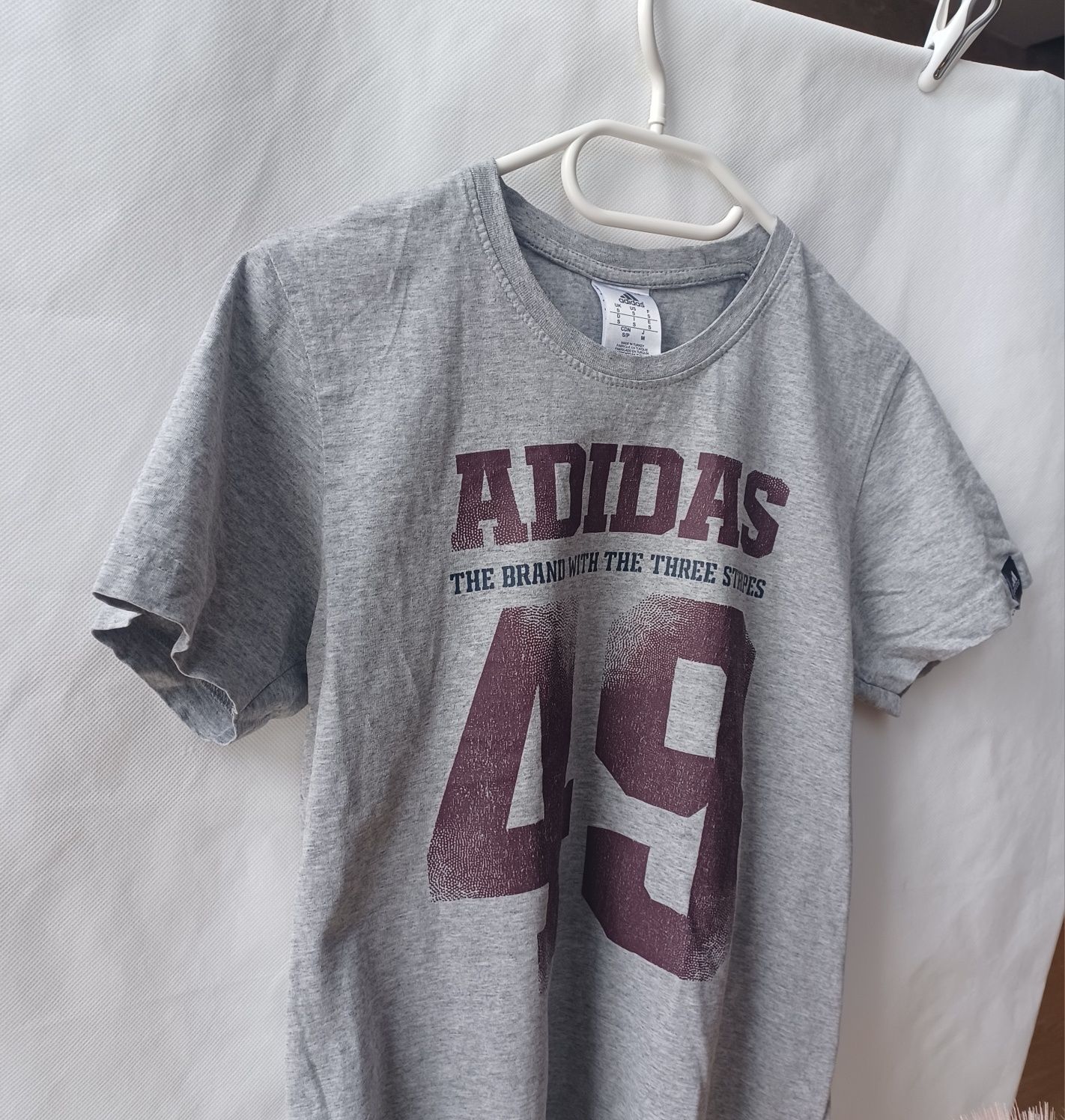 Adidas koszulka podkoszulek T-shirt bluzka szara S 36 logo sportowa