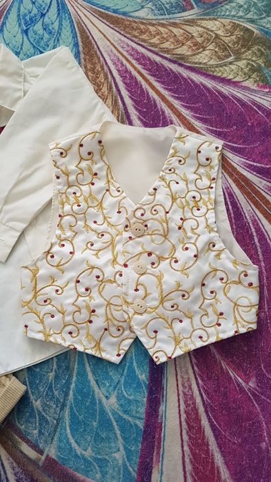 Garnitur zestaw strój na chrzest chrzciny ślub uroczystość