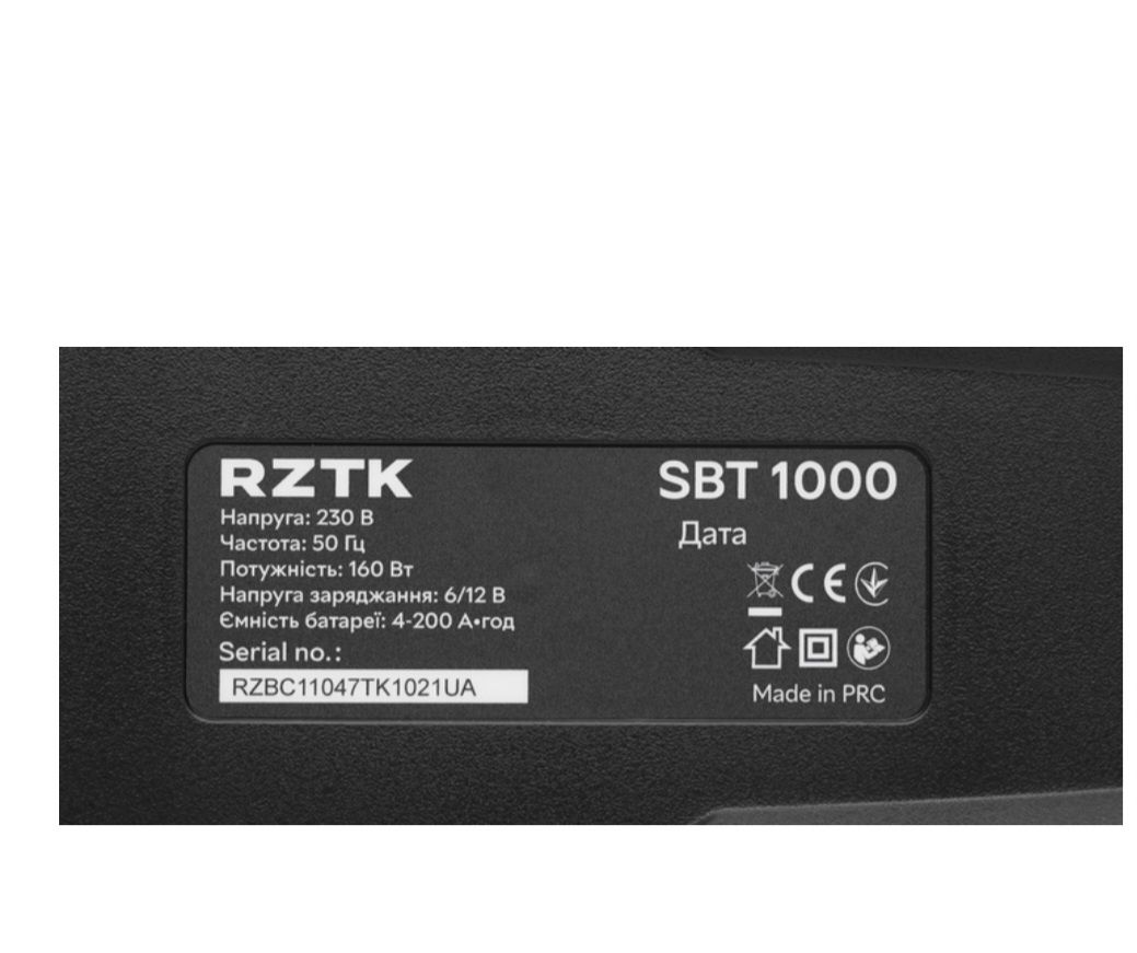 Зарядное устройство RZTK SBT 1000, 6-12В, 4-200 A*ч