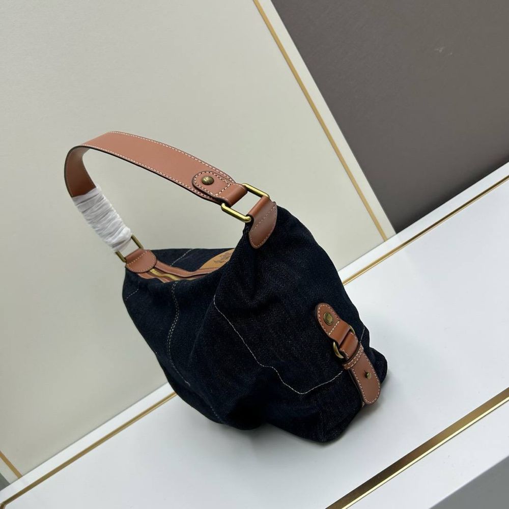 Женска сумка джинсовая Burberry синяя через плечо оригинал